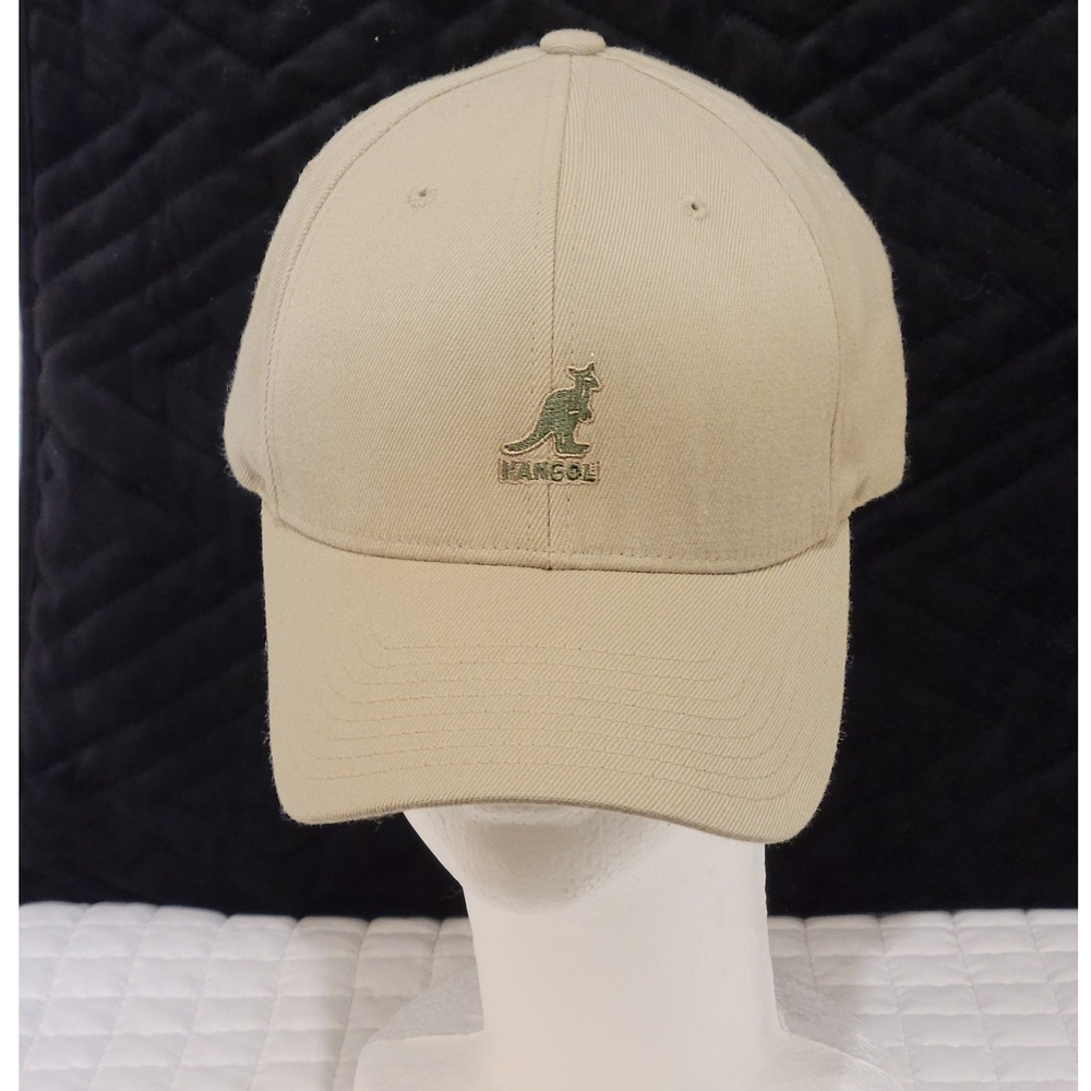 Kangol Flexfit Tan Khaki Fitted Baseball Cap Wool Blend Hat Granola Scandi Clean